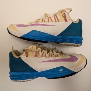 NIKE LUNAR BALLISTEC SHOES WHITE MAGENTA BLUE MENS SIZE 7.5